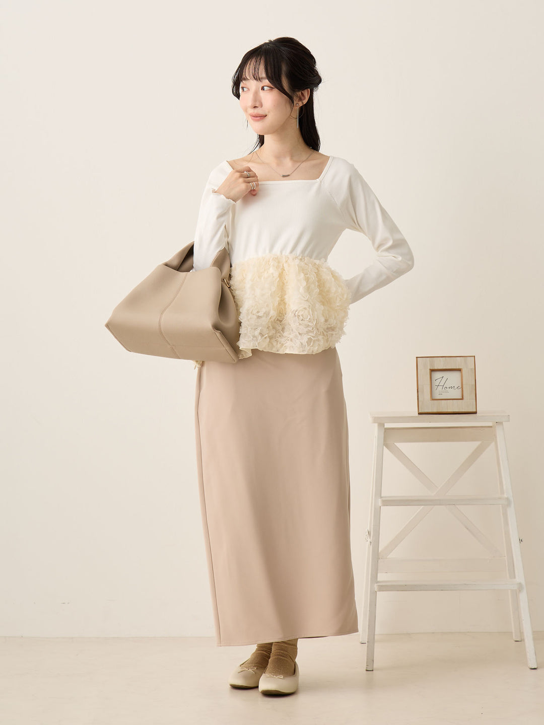 セレモニー対応・マタニティタイトスカート Beige