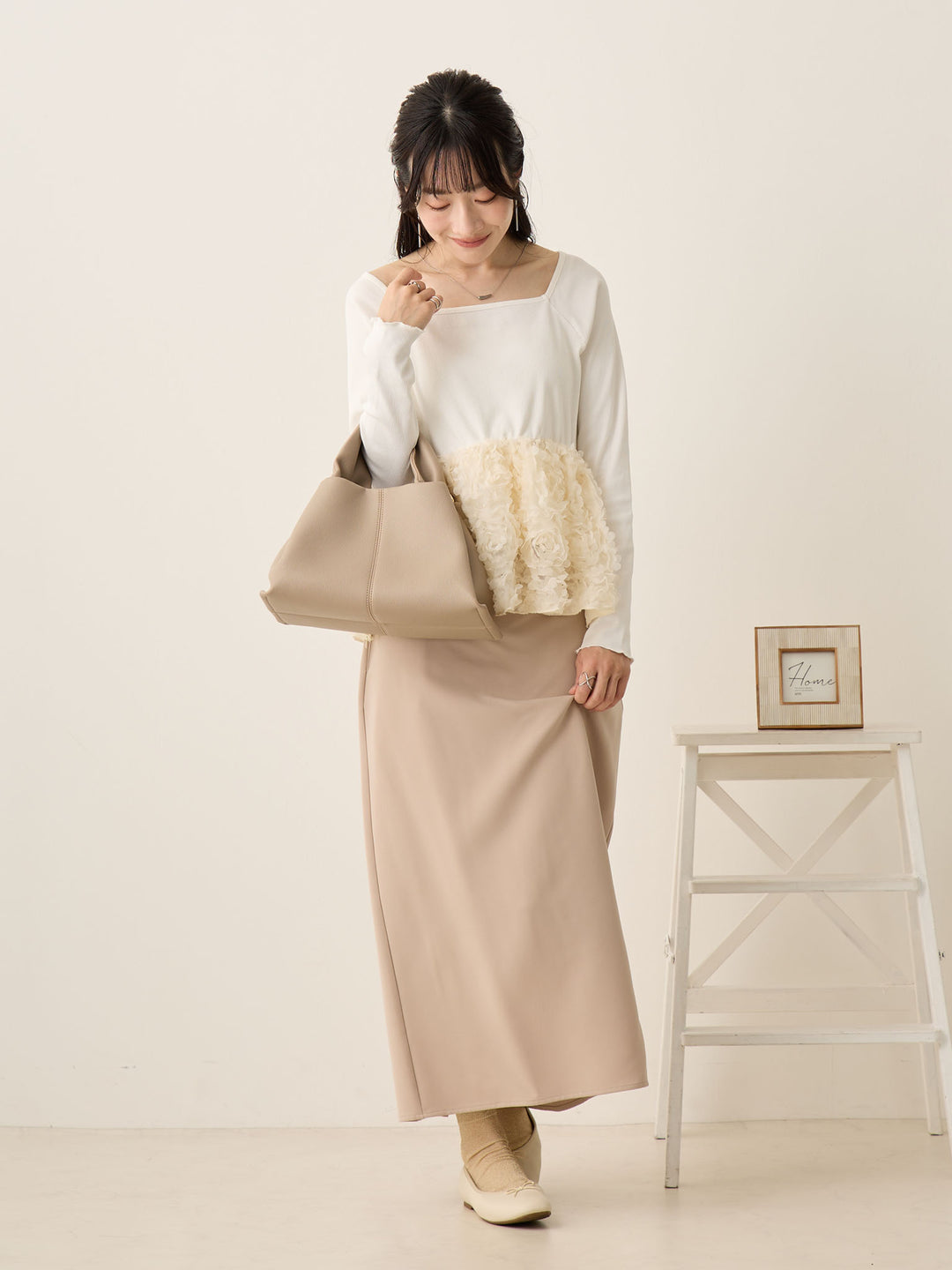 セレモニー対応・マタニティタイトスカート Beige