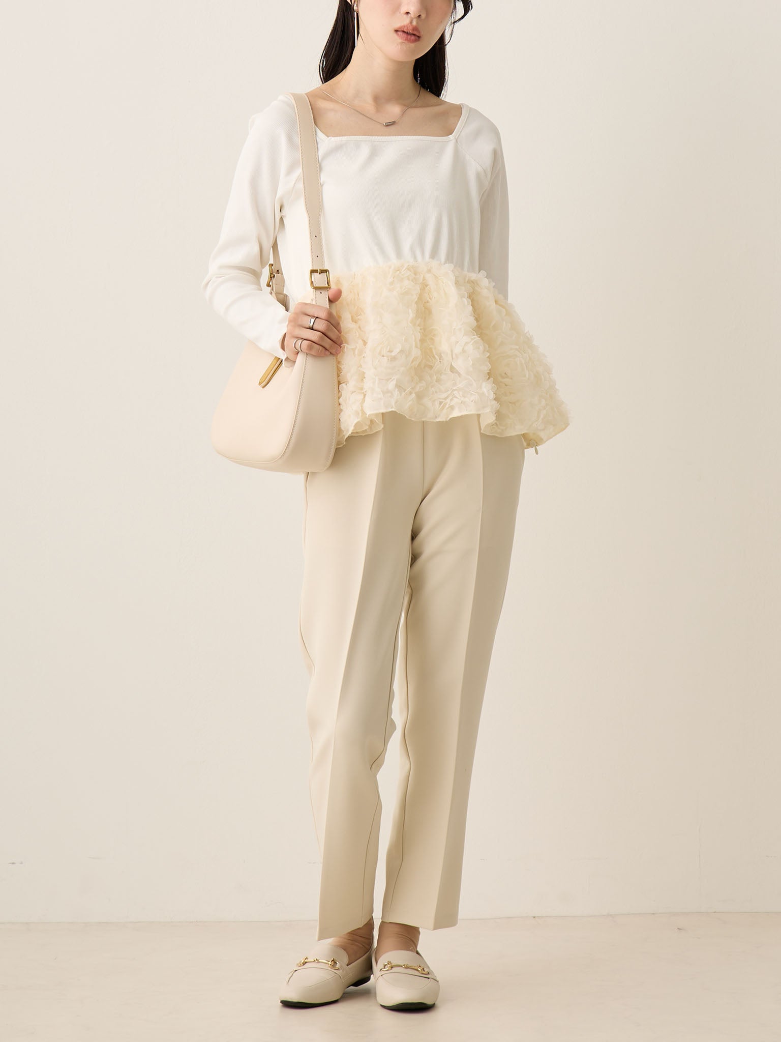 チュールペプラムトップス Ivory – honono for mom&baby