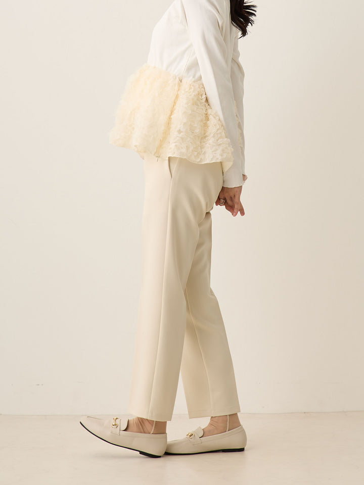 适合仪式，孕妇锥形裤，让您的双腿看起来很漂亮，象牙色