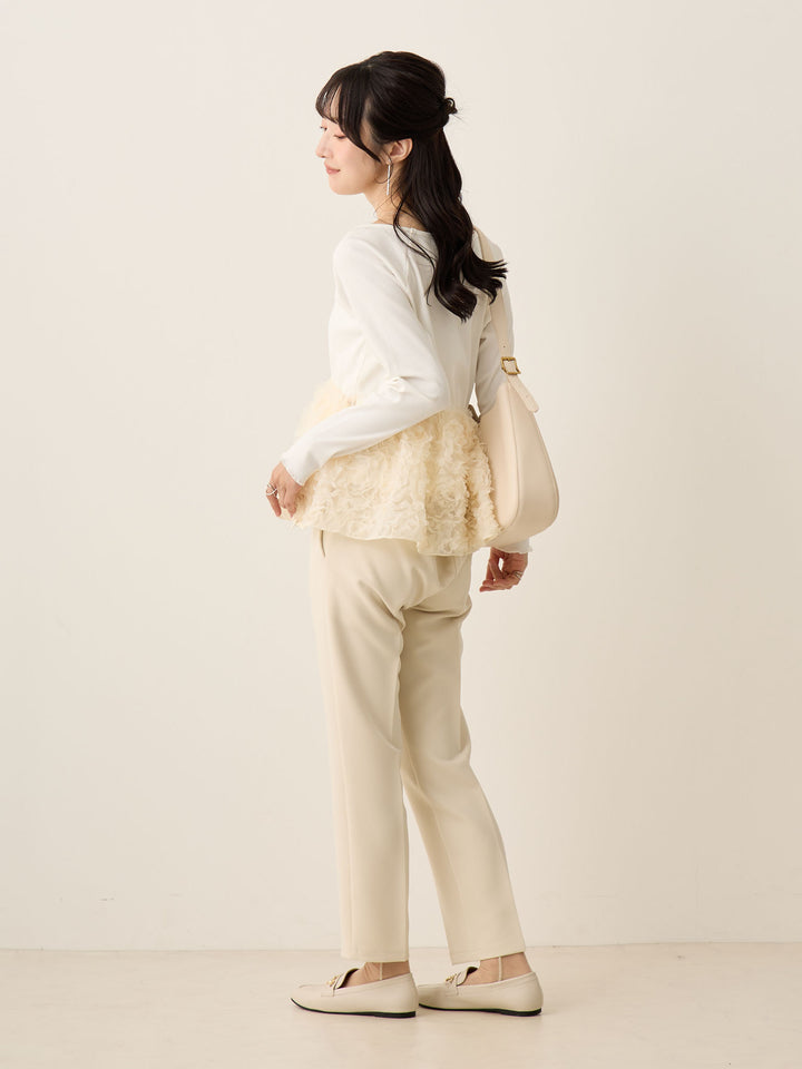 适合仪式，孕妇锥形裤，让您的双腿看起来很漂亮，象牙色