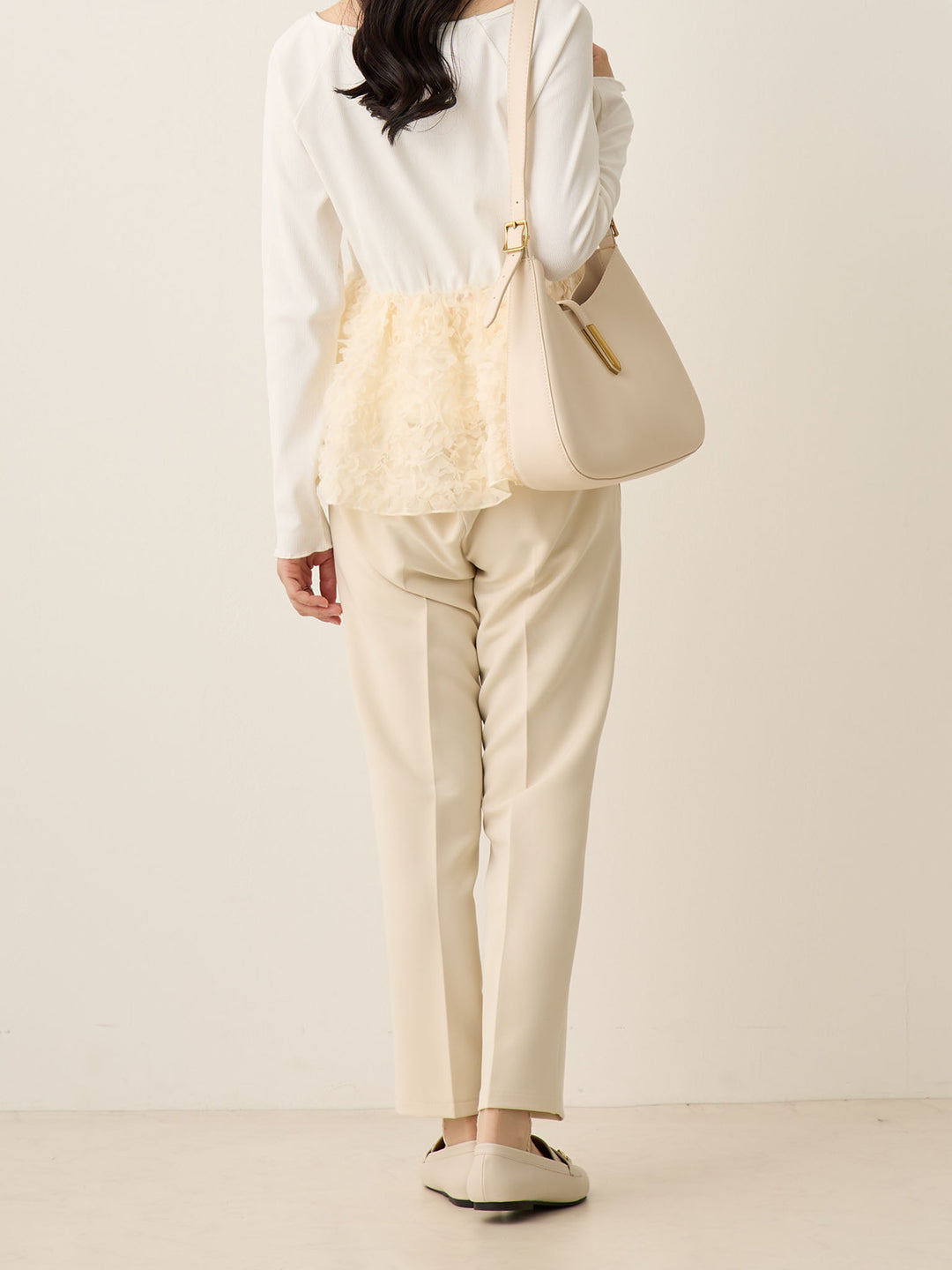 适合仪式，孕妇锥形裤，让您的双腿看起来很漂亮，象牙色