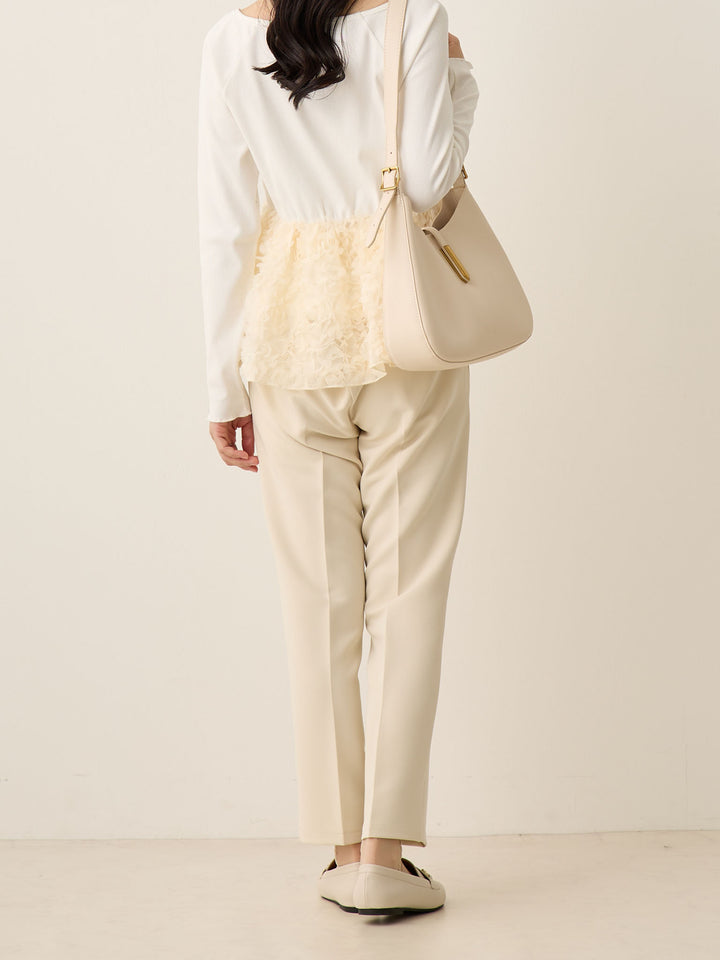 适合仪式，孕妇锥形裤，让您的双腿看起来很漂亮，象牙色