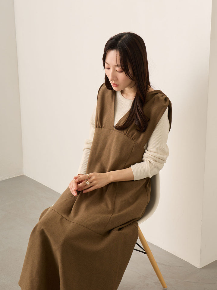 ツイードジャンパースカート Brown