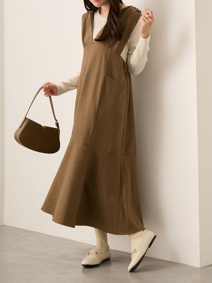 ツイードジャンパースカート Brown