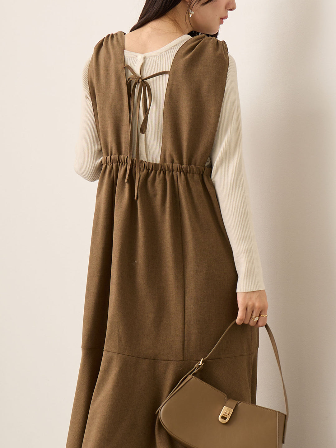 ツイードジャンパースカート Brown