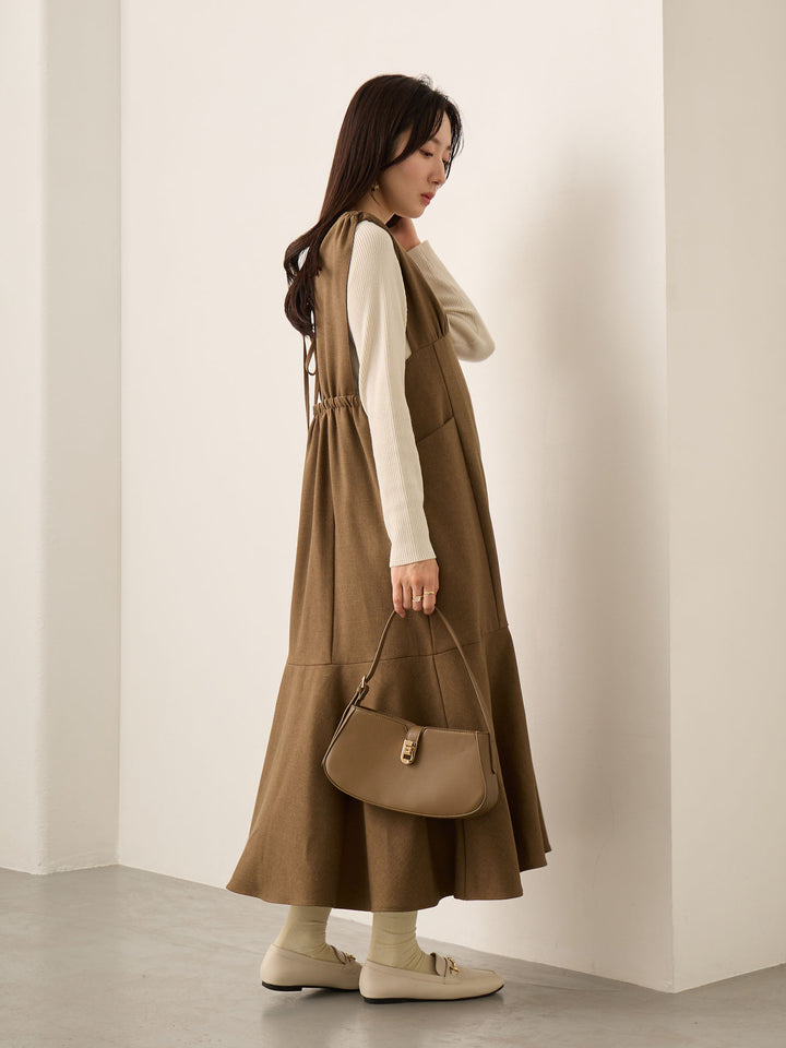 ツイードジャンパースカート Brown