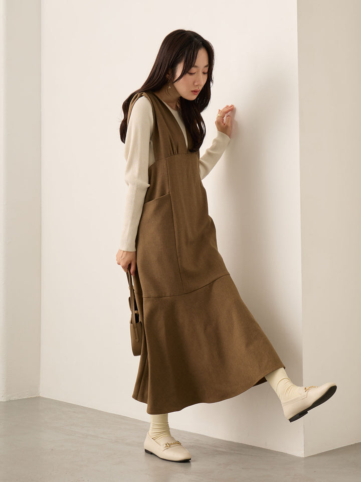 ツイードジャンパースカート Brown