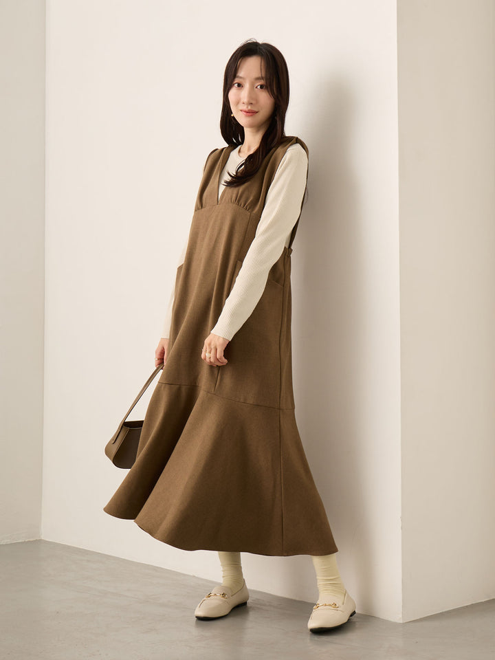 ツイードジャンパースカート Brown