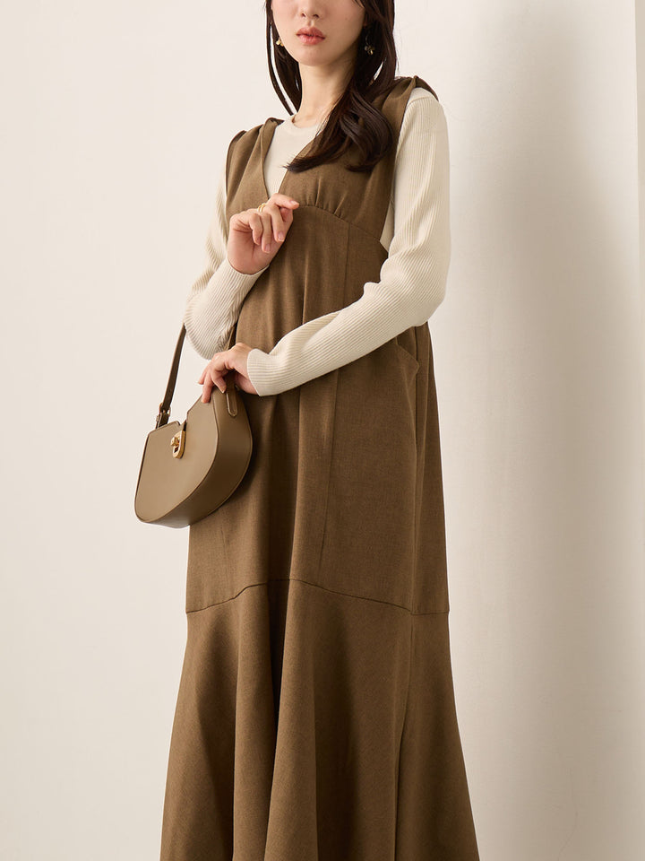 ツイードジャンパースカート Brown