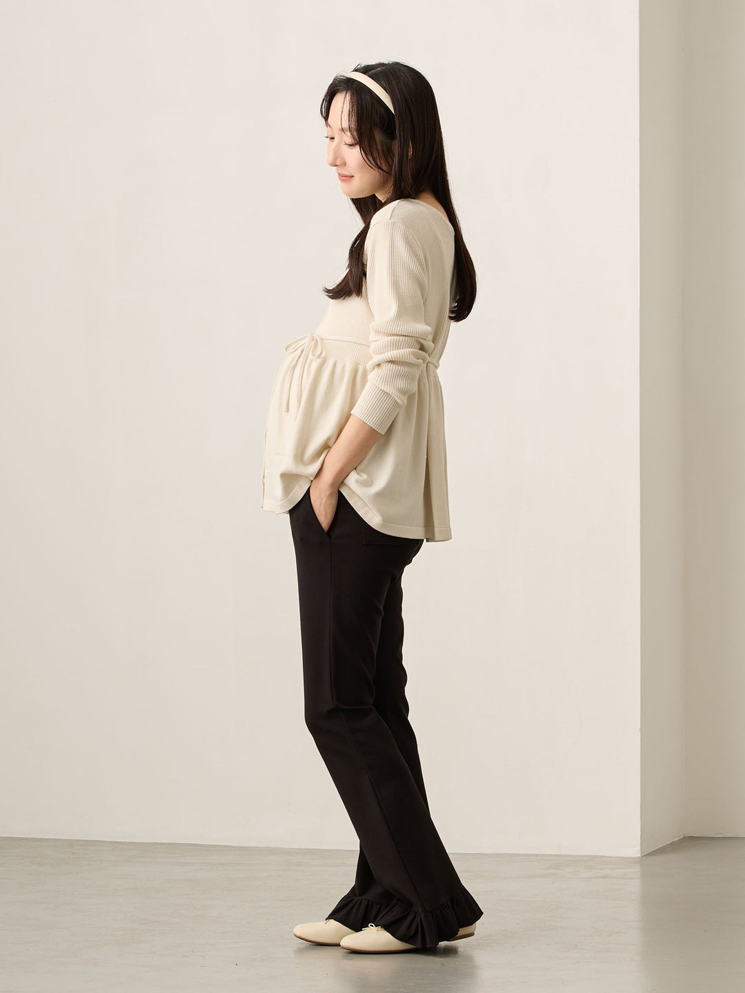 2wayペプラムニット Ecru