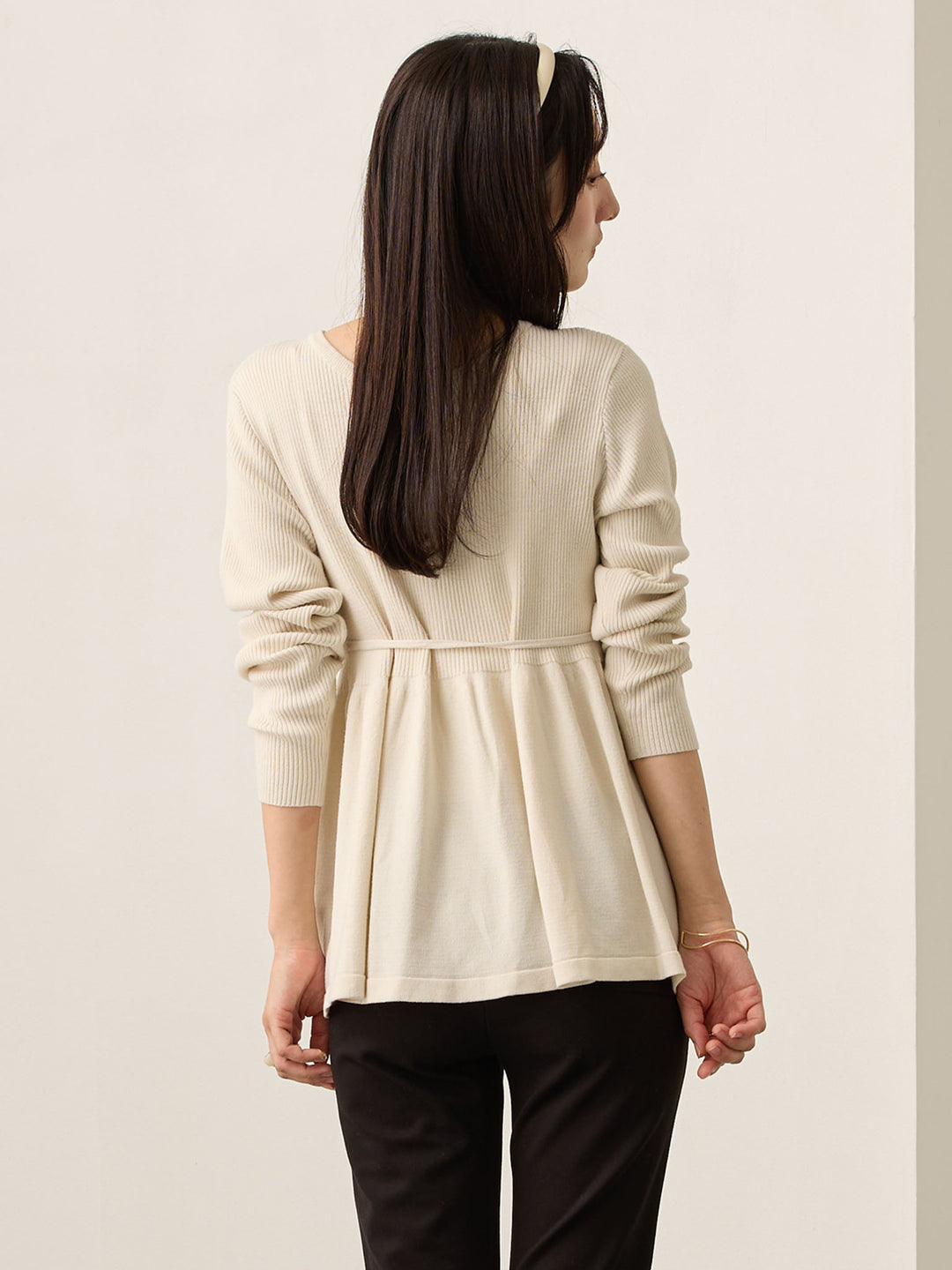 2wayペプラムニット Ecru