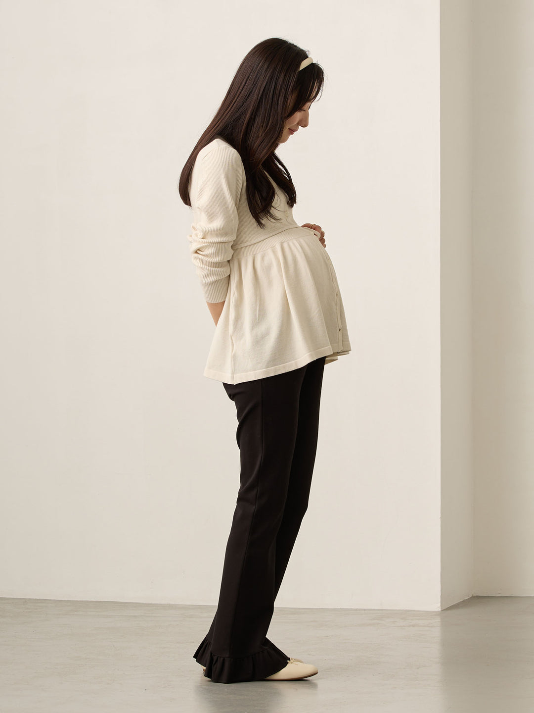 2wayペプラムニット Ecru