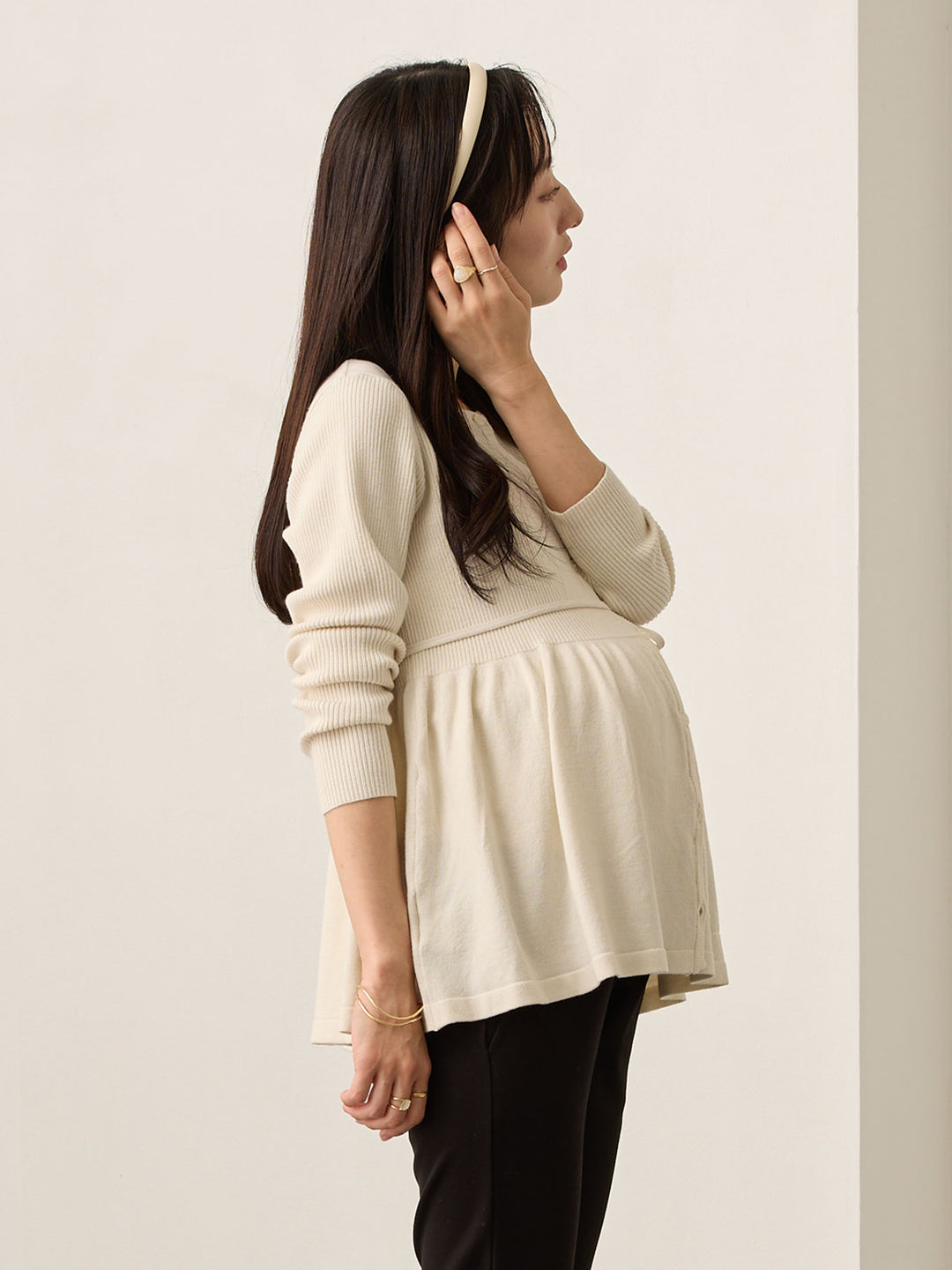 2wayペプラムニット Ecru