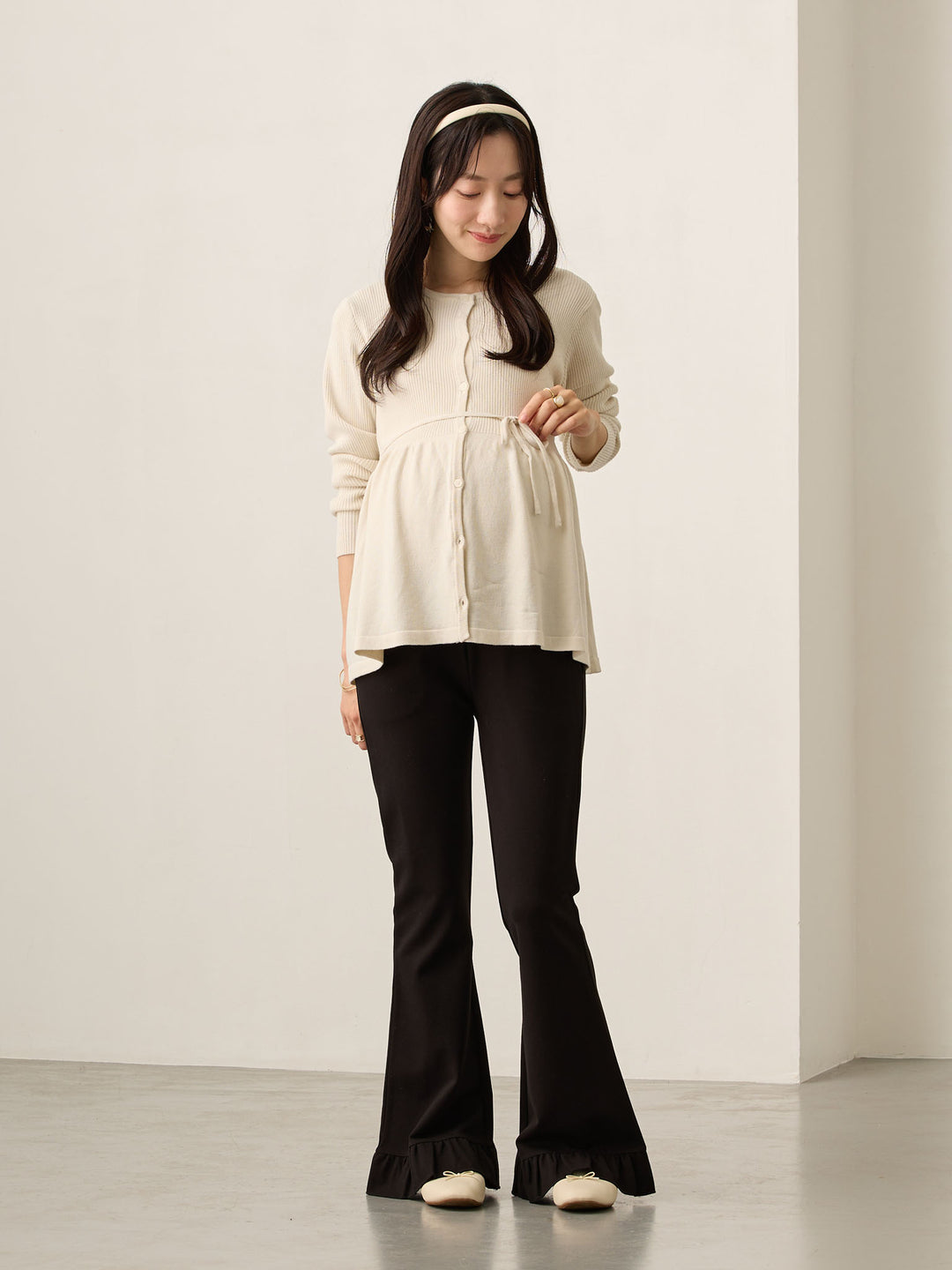 2wayペプラムニット Ecru