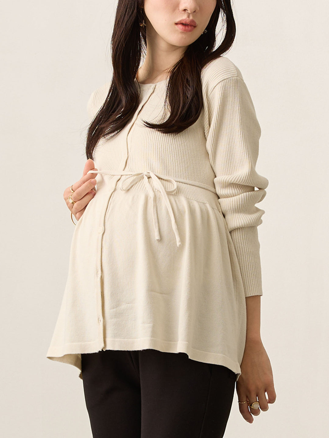 2wayペプラムニット Ecru