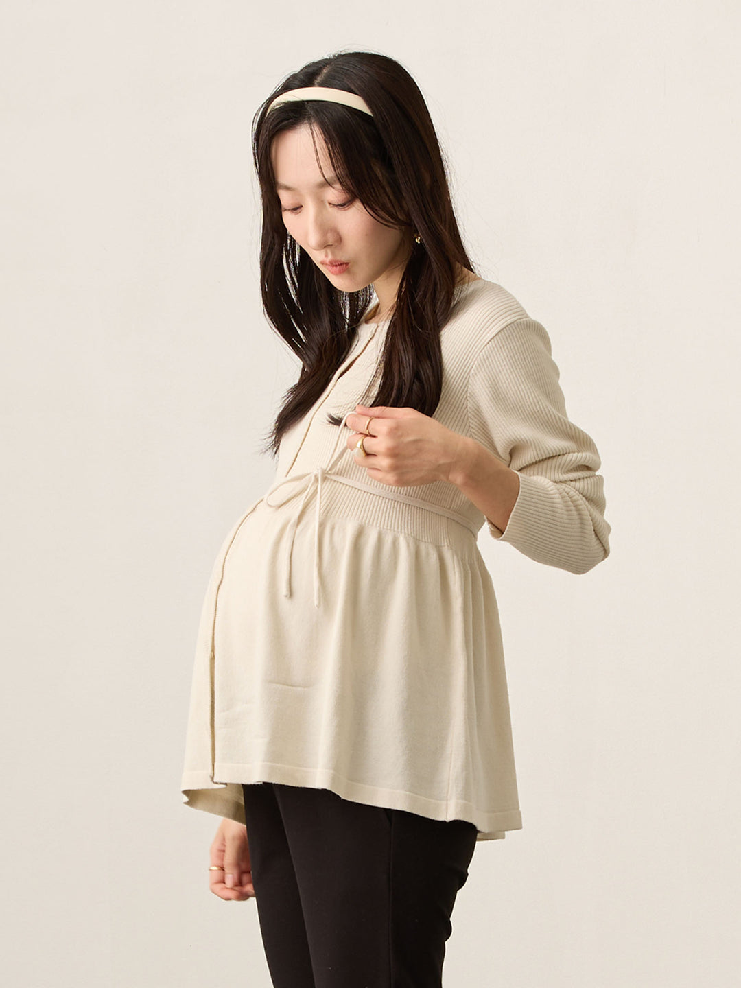 2wayペプラムニット Ecru