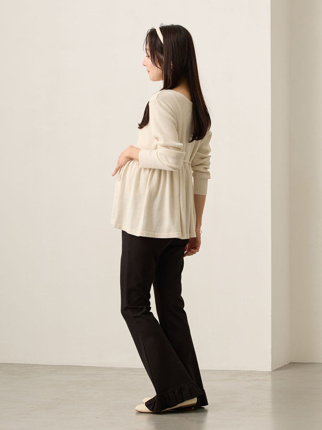 2wayペプラムニット Ecru