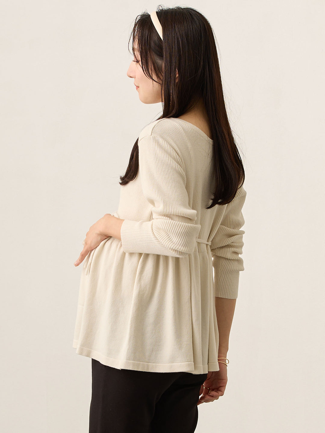 2wayペプラムニット Ecru
