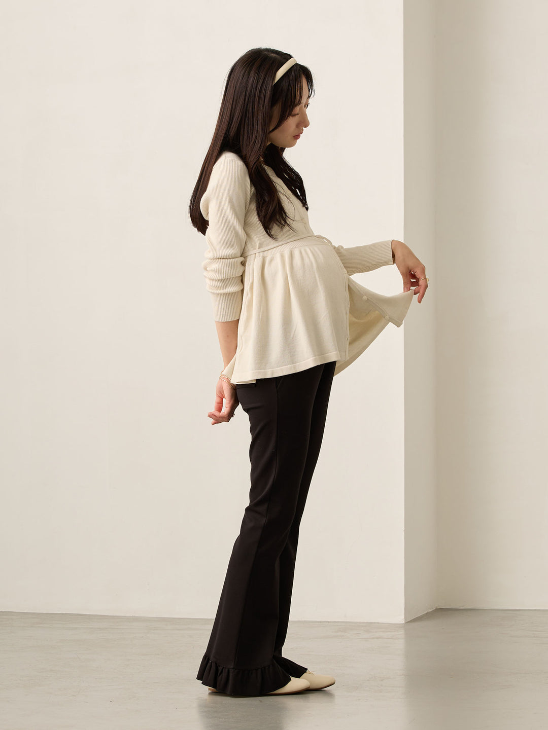 2wayペプラムニット Ecru