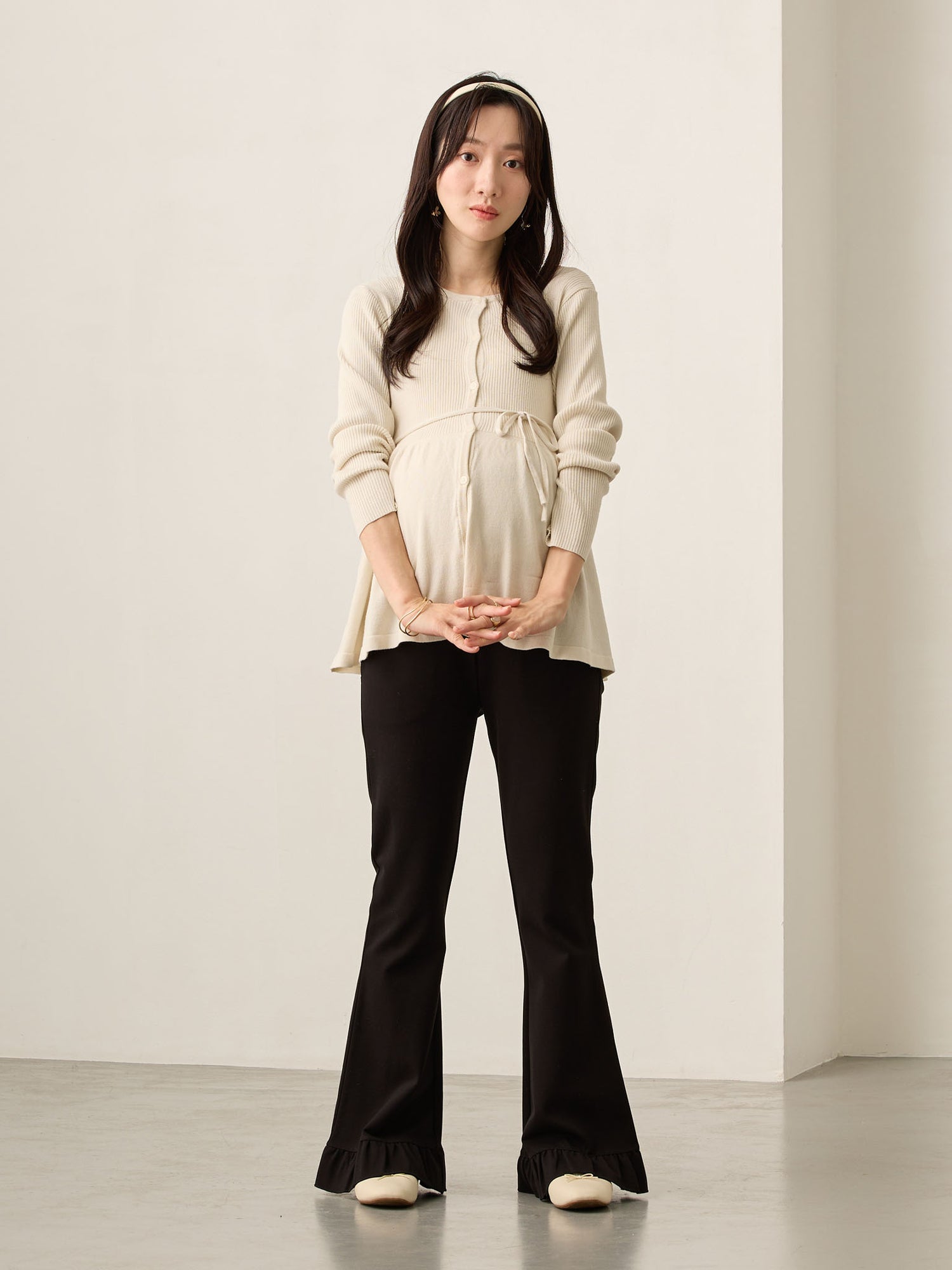 2wayペプラムニット Ecru