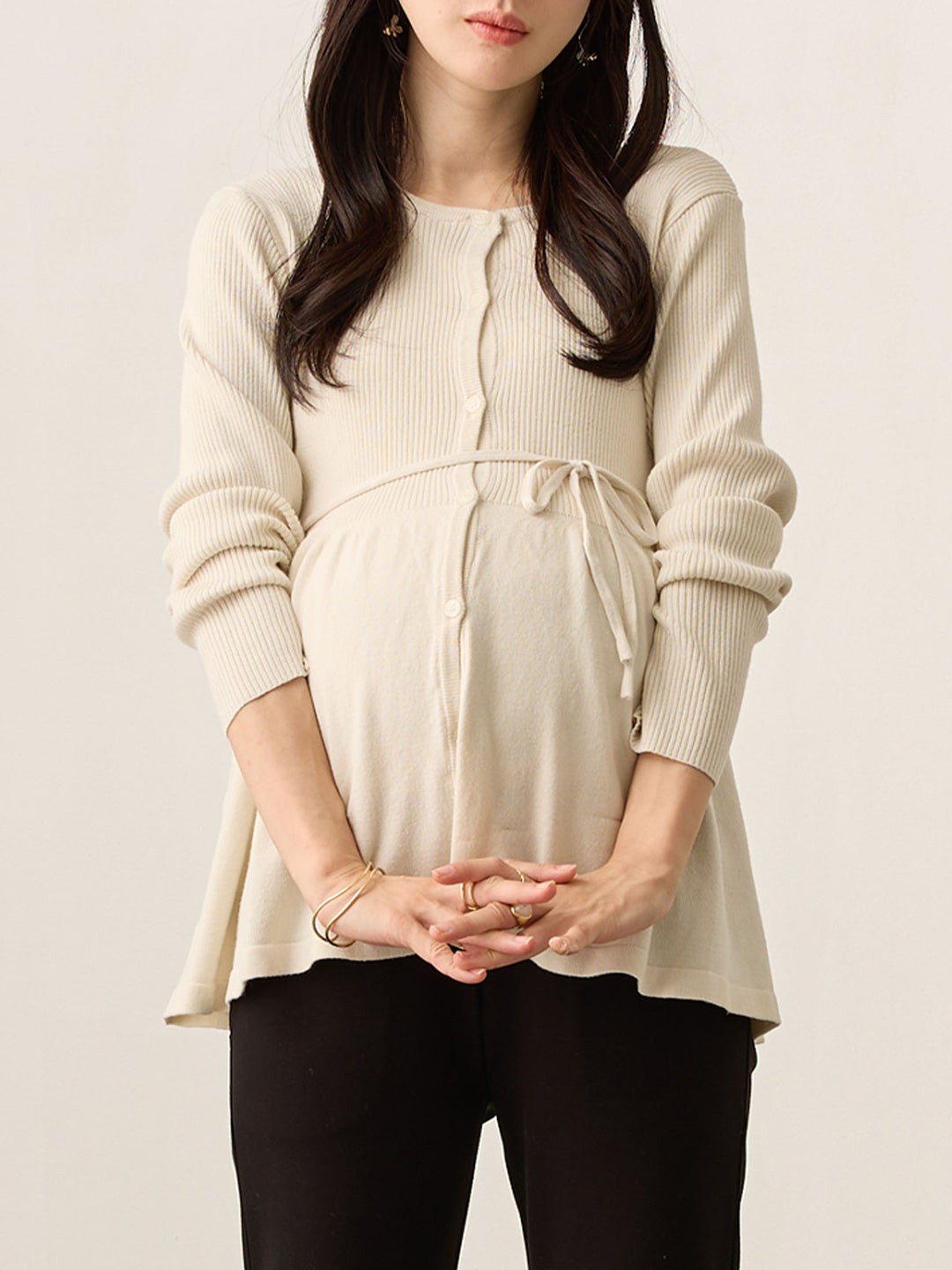 2wayペプラムニット Ecru