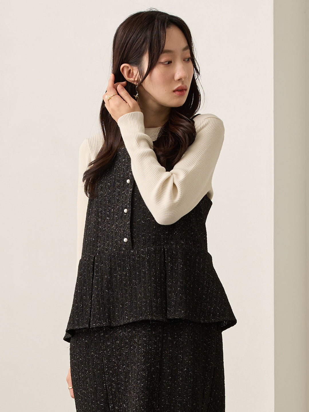 2wayペプラムニット Ecru