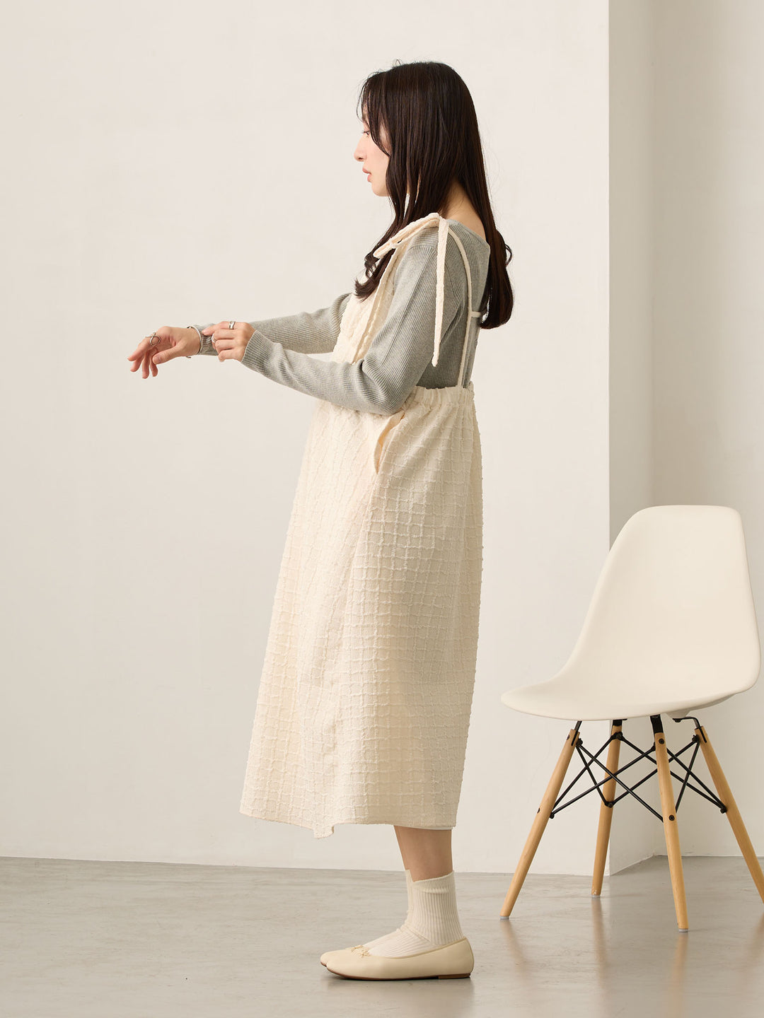 2wayペプラムニット Gray