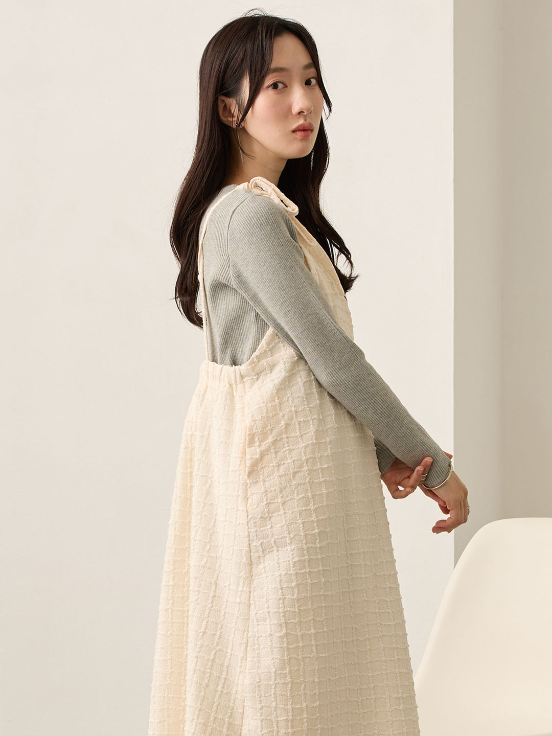 2wayペプラムニット Gray