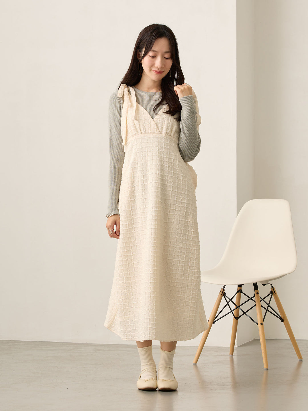 2wayペプラムニット Gray