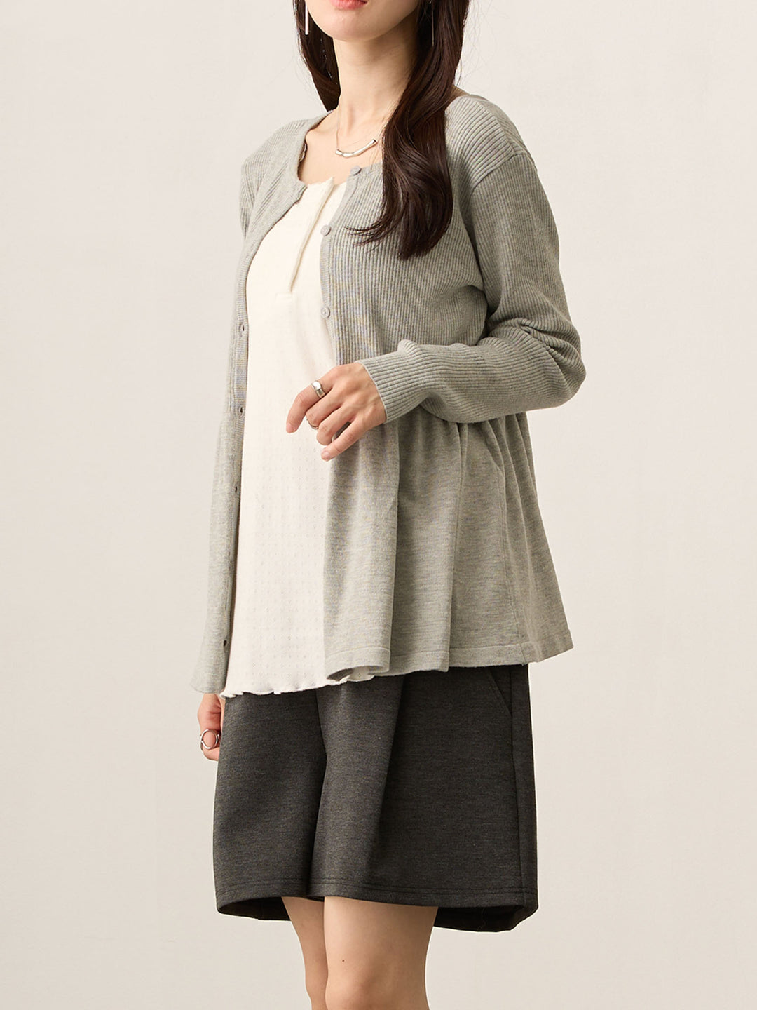 2wayペプラムニット Gray