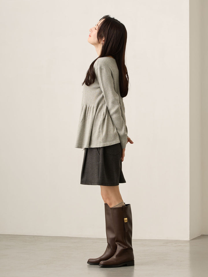 2wayペプラムニット Gray