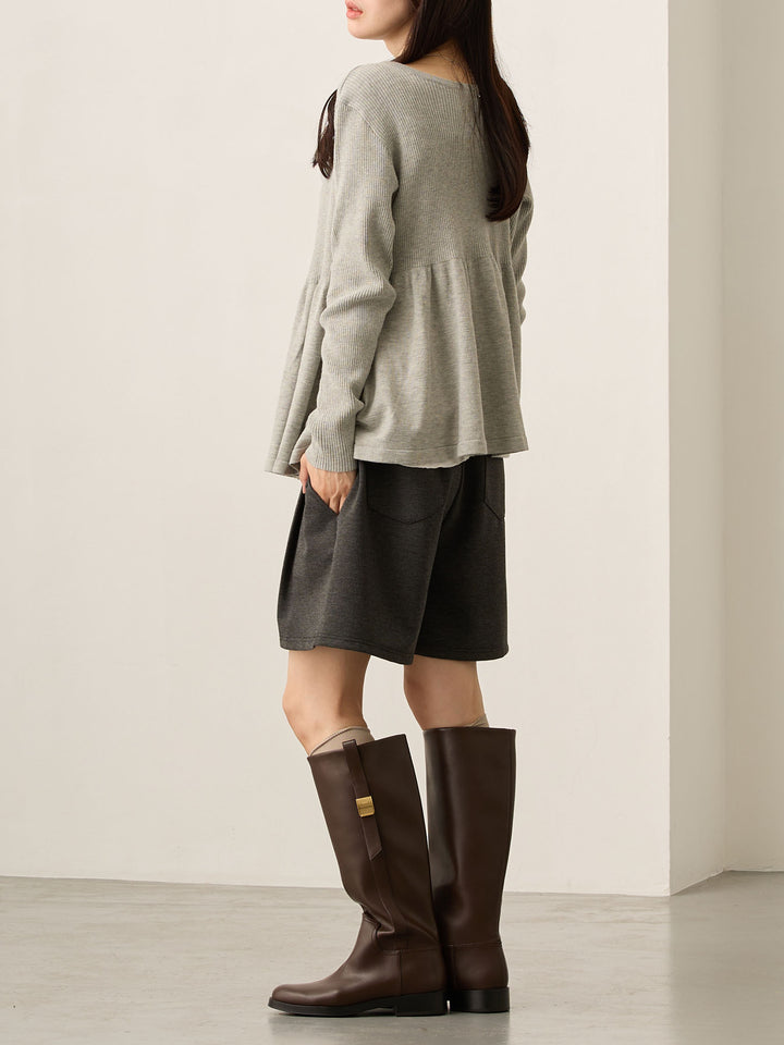 2wayペプラムニット Gray