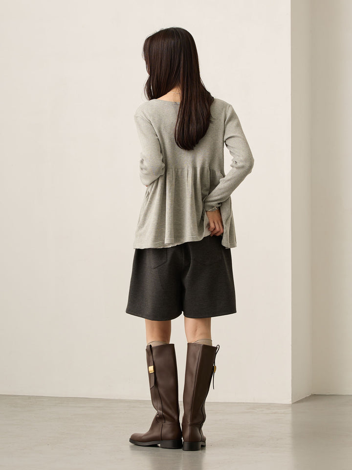 マタニティショートパンツ Heather black