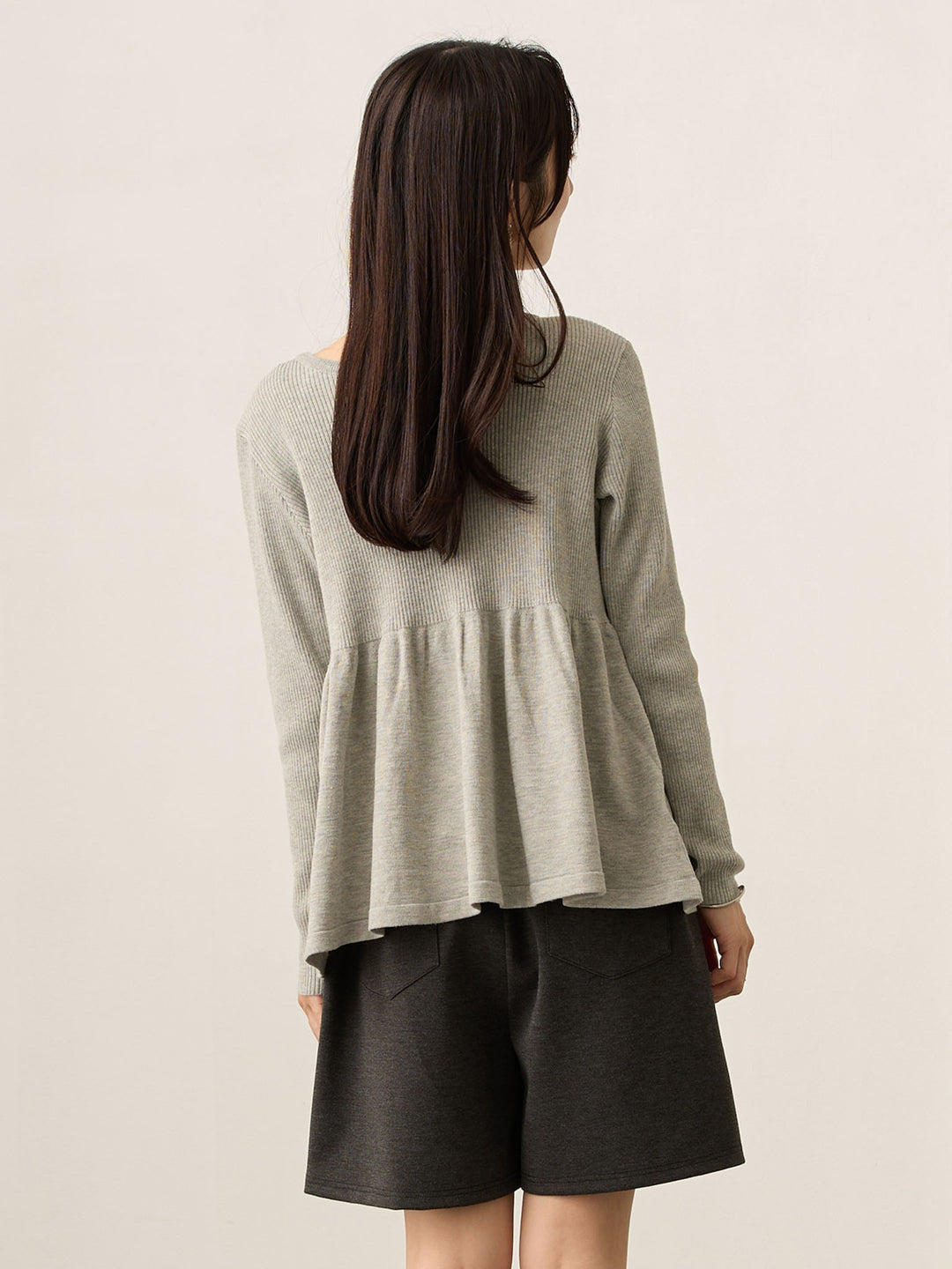 2wayペプラムニット Gray