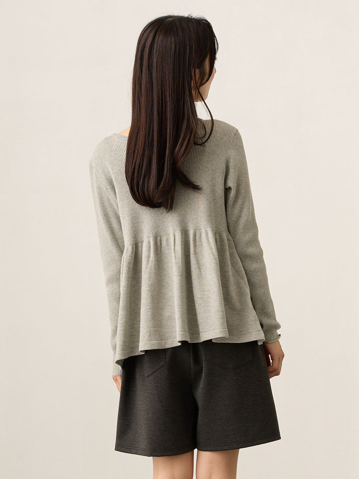 2wayペプラムニット Gray