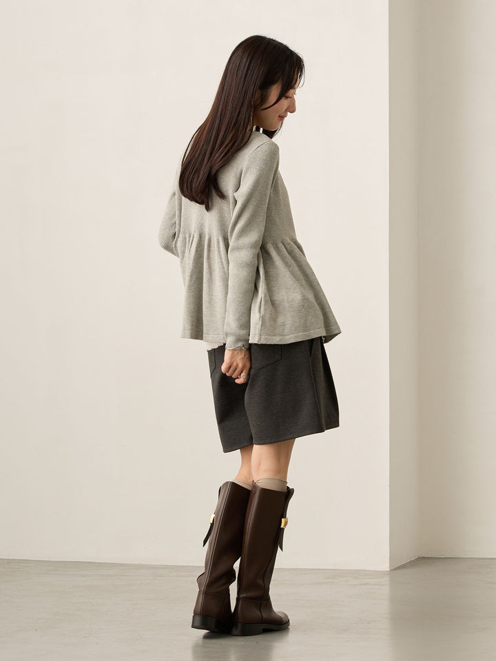 マタニティショートパンツ Heather black