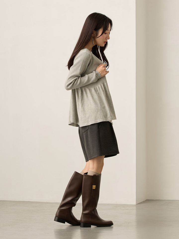 2wayペプラムニット Gray