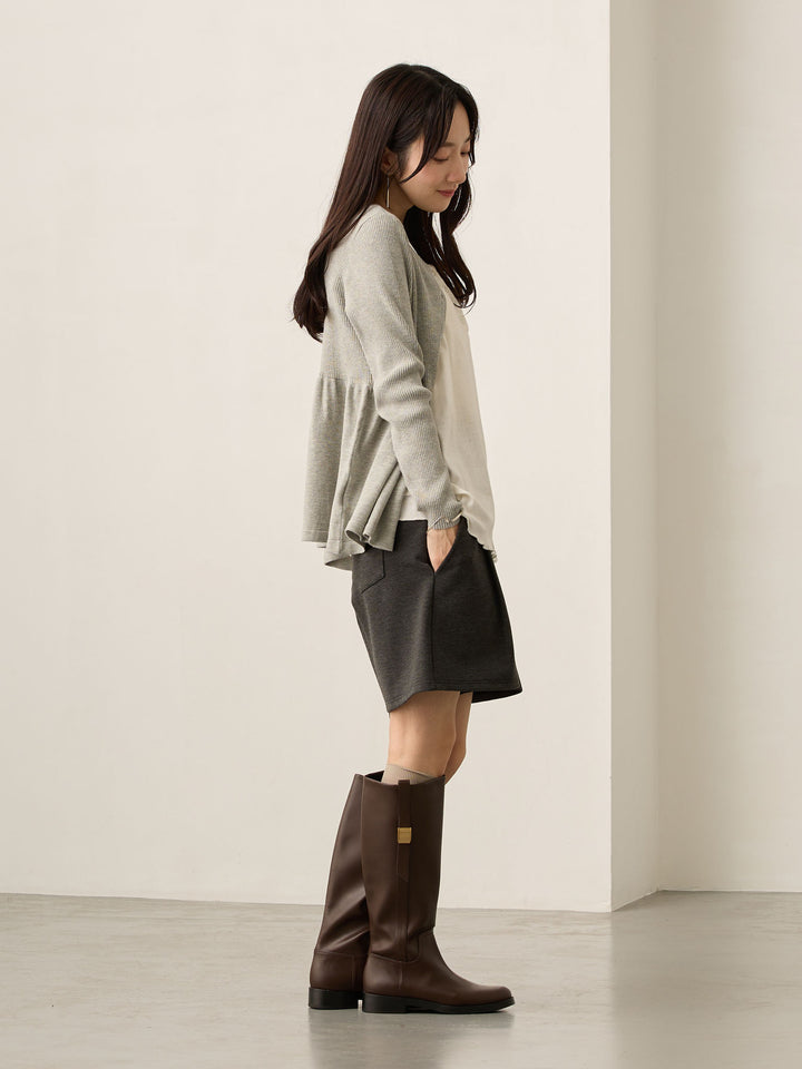 マタニティショートパンツ Heather black