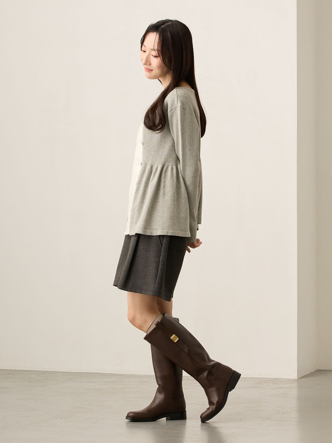 マタニティショートパンツ Heather black