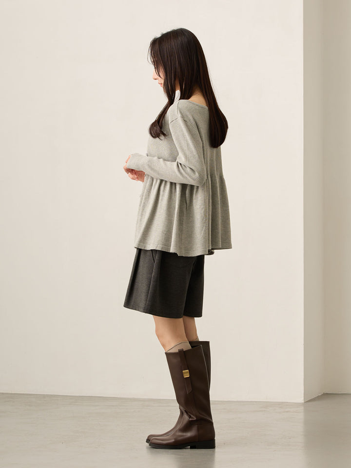 2wayペプラムニット Gray