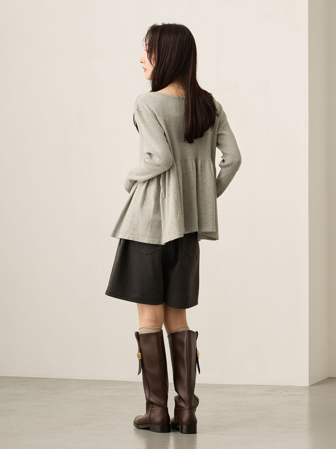 2wayペプラムニット Gray