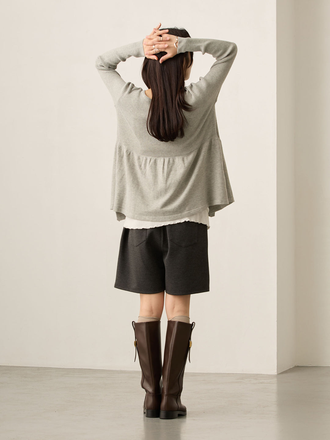 マタニティショートパンツ Heather black