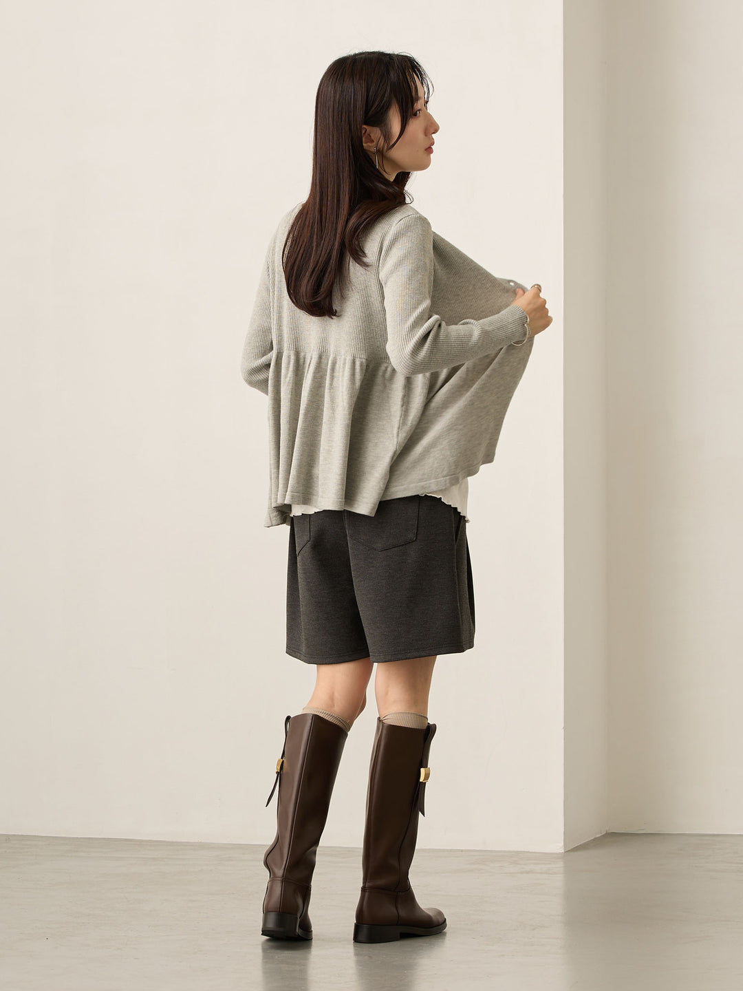 マタニティショートパンツ Heather black