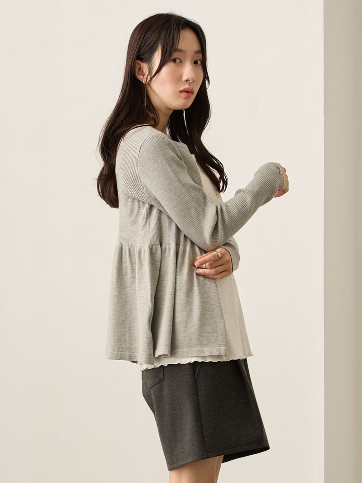 2wayペプラムニット Gray