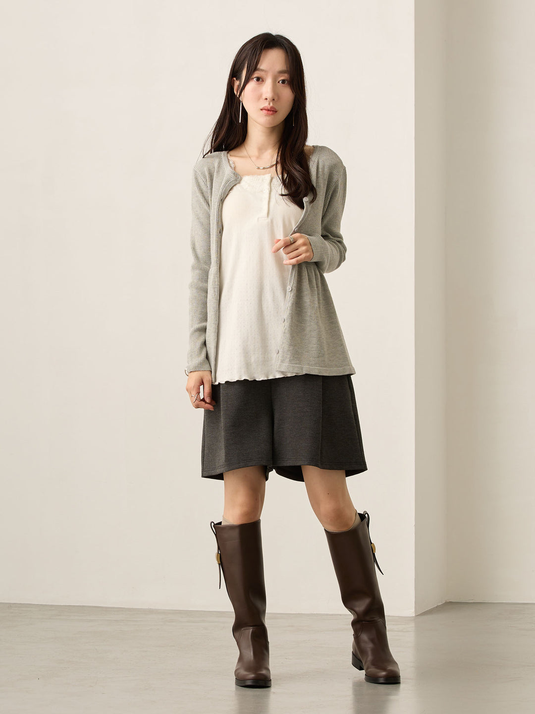 2wayペプラムニット Gray