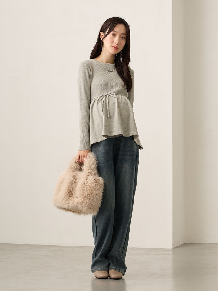 2wayペプラムニット Gray