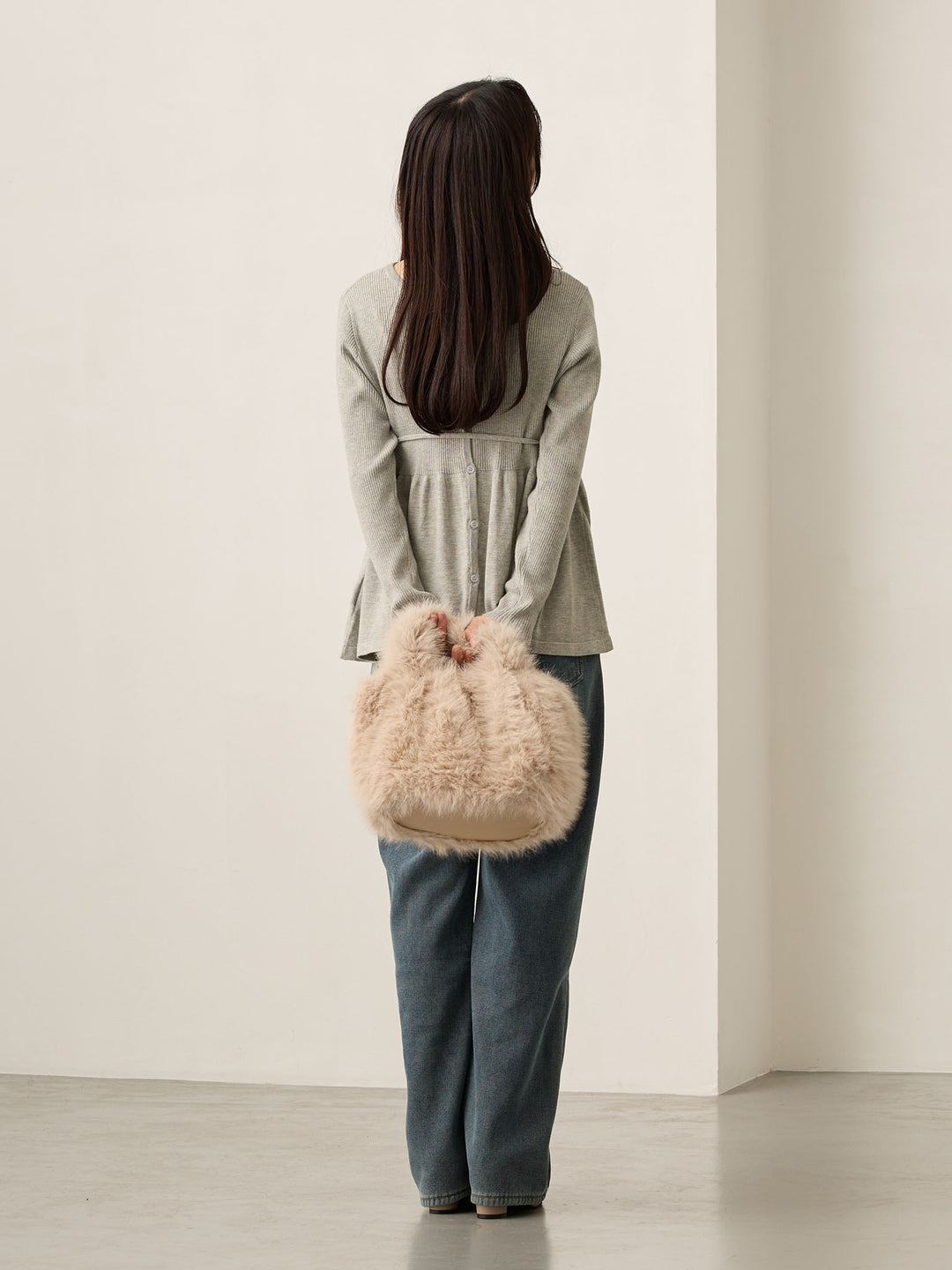 2wayペプラムニット Gray