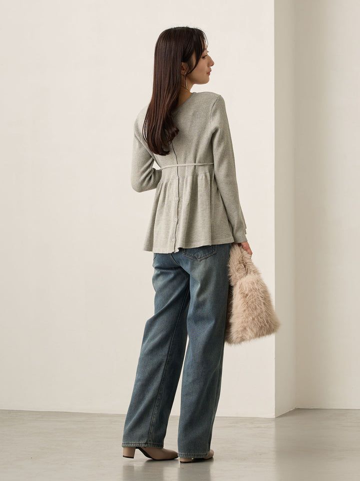 2wayペプラムニット Gray