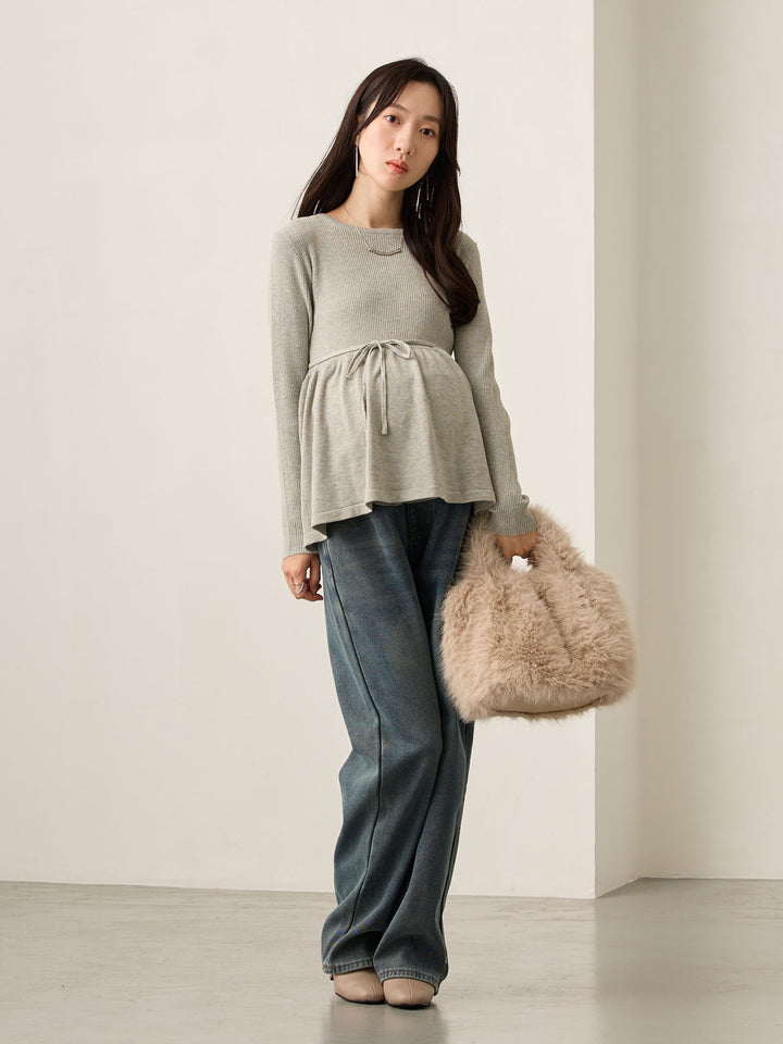 2wayペプラムニット Gray